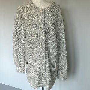 Eileen Fisher Cream Textured Cardigan